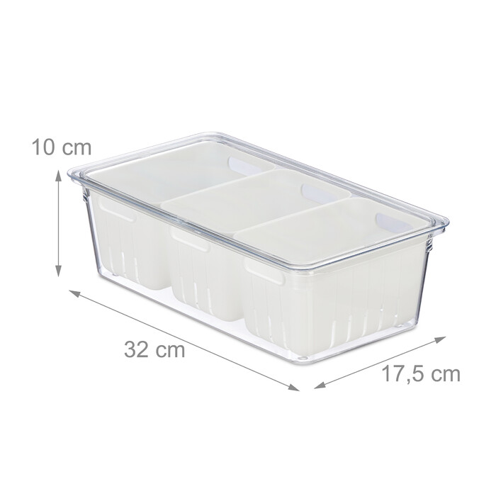 Relaxdays Refrigerator Organizer, 3-Piece Set