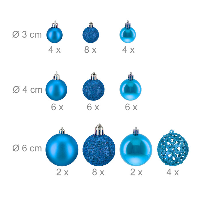 Relaxdays Set of 50 Christmas Baubles