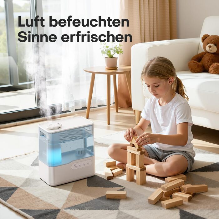 Зволожувач повітря AROEVE 5L з аромадифузором, нічним світлом та таймером, тихий ультразвуковий зволожувач для дитячої кімнати, рослин