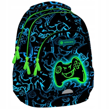 Багатовідсіковий шкільний рюкзак AstraBag (чорний, синій, зелений), 20 л