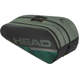 HEAD Tour Racquet Bag - Schwarz/Weiß (Thyme/Banana) - Tennis Bag for Players