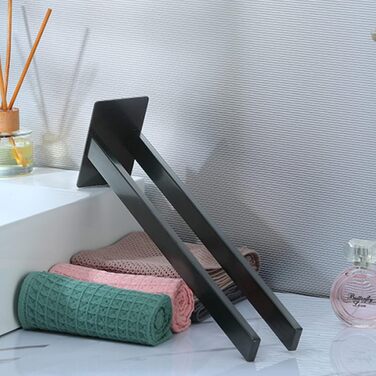 Тримач для рушників настінний з нержавіючої сталі, без свердління, подвійний, для ванної кімнати та кухні, срібний (чорний, двозахватний)