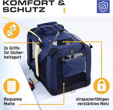 Транспортна переноска для собак та котів, складна, велика (L), 72 x 52 x 52 см