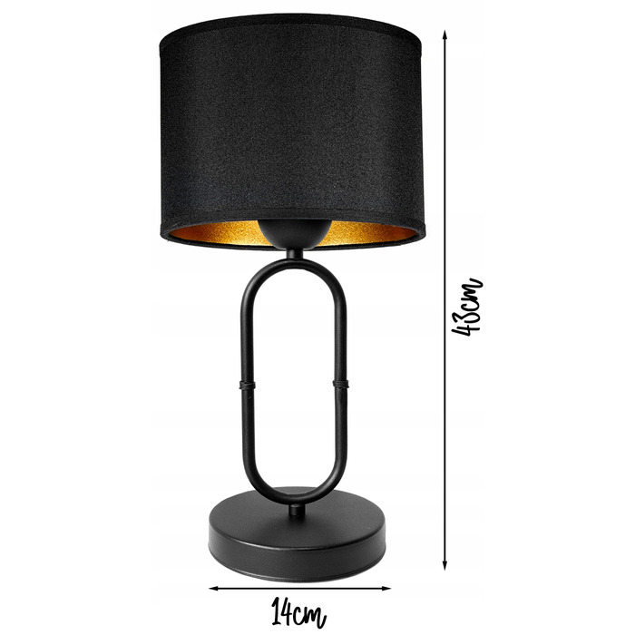 Стильна настільна нічна лампа, чорно-золотий абажур, сучасний лофт LED