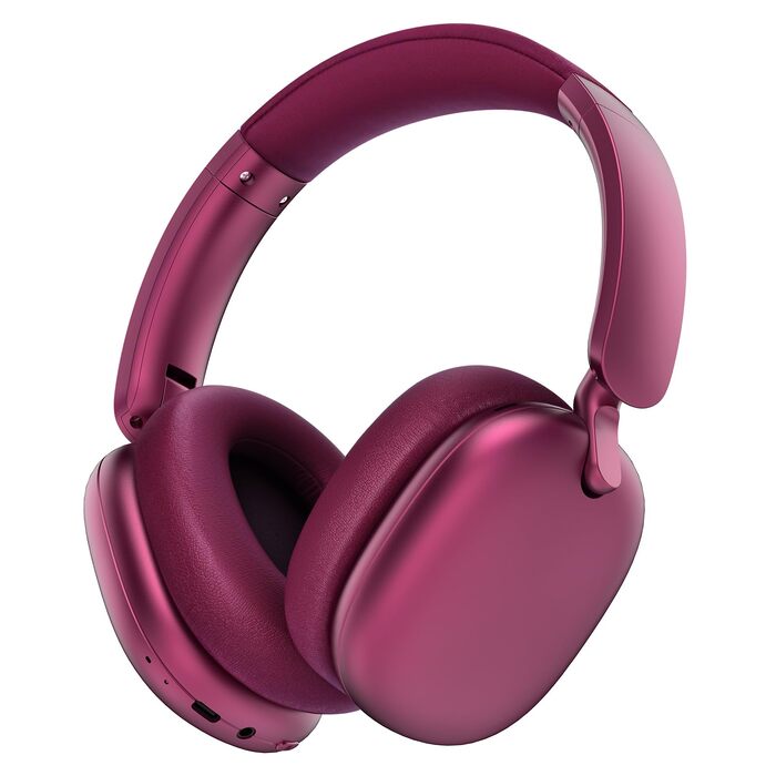 Бездротові накладні навушники C6 з активним шумозаглушенням (ANC), Bluetooth, 60 годин роботи, глибокий бас, з мікрофоном для ПК/iPad, червоні