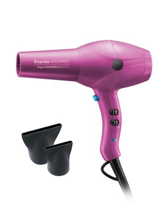 Фен для волосся Diva Pro Styling Rapida 4000 Pro - 2200 Вт, 4 режими температури, 2 швидкості, True Cold Shot, Маджента