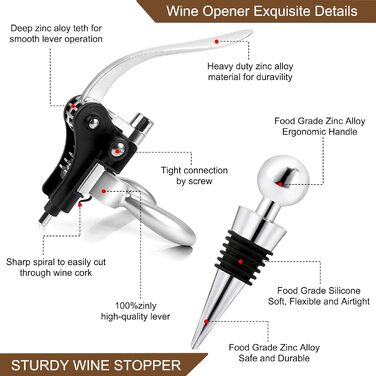 Набір сомельє UCAMP Luxus Wein Öffner з 11 відкривачами для пляшок, аксесуарами для вина (дерев'яна коробка)