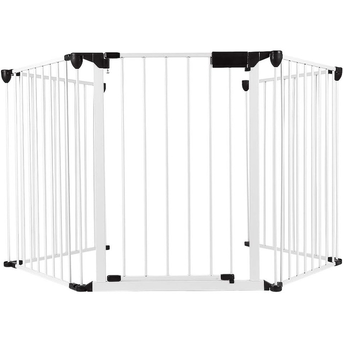 Клітка для собак, металева, розкладна, 310 x 2,5 x 75 см (5 шт., білий)