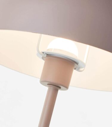 LED настільна лампа Mokebo® 'Leuchtturm' – бездротова, акумуляторна, диммер, USB-C, ретро, металева, тепле світло (Taupe)