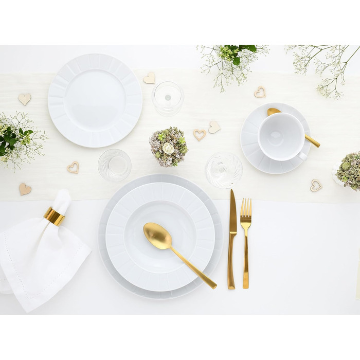 CreaTable Tafelservice Barcelona, 12-teilний сервіз з порцеляни, Made in Europe