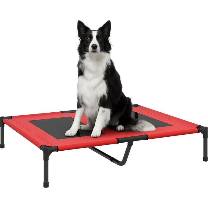 Лежанка для собак PawHut Outdoor, піднята лежанка з дихаючою сіткою, для малих та середніх собак, 91 x 69 x 29 см (Червоний)