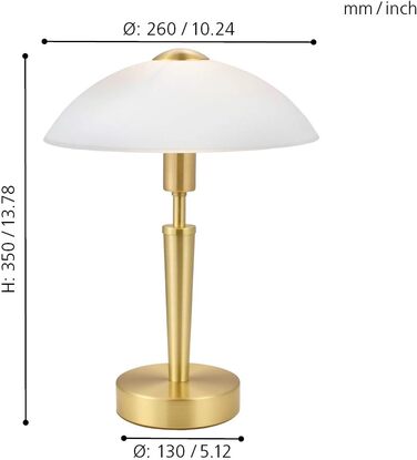 Настільна лампа EGLO Solo 1 з торшером, матеріал сталь, колір мідний матовий, скляний плафон, патрон E14, з сенсорним диммером