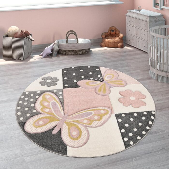 Paco Home Rug Children's Room Boy Girl Kids Rug Play Rug Short Pile Rainbow Farm Unicorn Butterfly Rabbit, Size: 80x150 cm