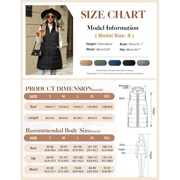 Легка степкова жилетка CTOP з капюшоном, чорна, XL. Зручна жилетка для переходу між сезонами, з блискавкою та кишенями. Ідеальна для піших прогулянок та кемпінгу.