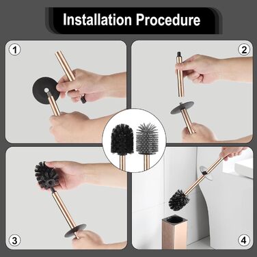 Набір для туалету BVL з щіткою та тримачем, метал, рожеве золото, 2 насадки