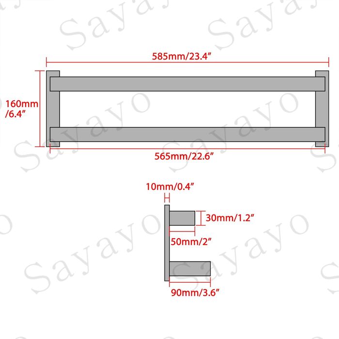 Тримач для рушників SAYAYO: настінний, триярусний, для ванної та кухні, 64 см (золотий)
