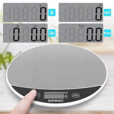 Ваги кухонні Duronic KS3000 | 5 кг, овальна чаша, точність 1 г, з функцією Tara та Hold | Для випічки