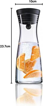 WMF Basic Glass Water Carafe 0.75 liter, Glass Carafe with Lid, Silicone Lid, CloseUp Closure