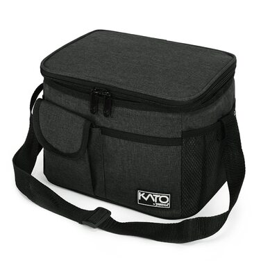 Термосумка Kato Tirrinia 17L (23 банки) - велика, чорна, водонепроникна для пікніків, роботи, пляжу