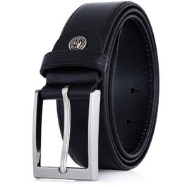 Чоловічий шкіряний ремінь Lindenmann, ширина 35 мм, чорний, повноецінний, розмір 110 см, довжина 125 см, W 43.3 XL