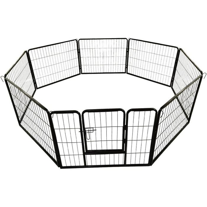 Клітка для цуценят Petigi, вольєр з порошковим покриттям, складана, розмір вічка 47 мм, для використання в саду, розмір (Ш x В): 80 x 100 см