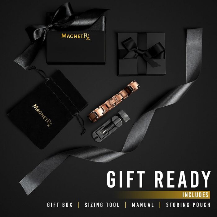 Браслет на руку чоловічий MagnetRX® з чистої міді – Магнітний браслет для чоловіків для магнітної терапії – Ідеально підходить при артриті та синдромі зап'ястного каналу – Включає інструмент для регулювання довжини (Leo Style) Leo Style Men Copper