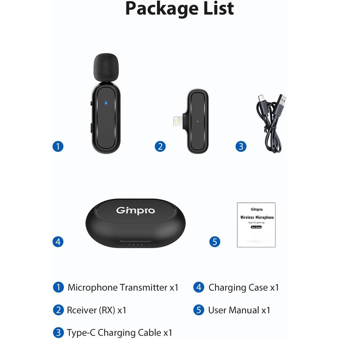 Мікрофон Lavalier Moman Handy Mini: бездротовий мікрофон для iPhone, YouTube, TikTok (колір: коричневий)