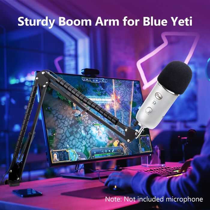 Кріплення для мікрофона Blue Yeti з поп-фільтром: професійний штатив YOUSHARES для Blue Yeti, Yeti Pro, Yeti X