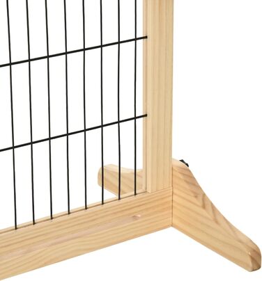 PawHut Wooden Pet Gate - Extendable Dog Barrier with Footrest, Freestanding Safety Gate for Stairs, Fireplace, Oven - 104-183 x 36 x 69 cm