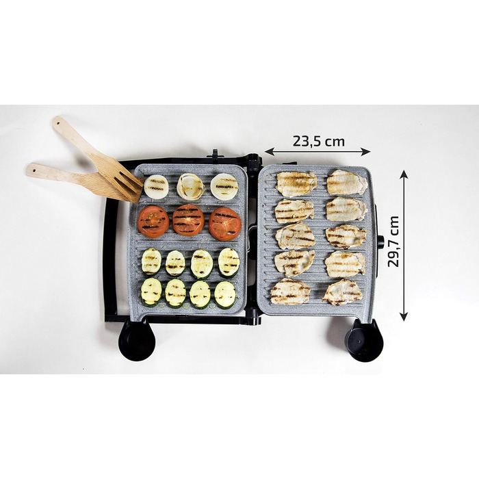 Електрогриль Cecotec Rock´n Grill 2000 з антипригарним покриттям RockStone, 2000 Вт, нержавіюча сталь та пластик