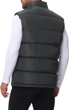 Чоловіча пухова жилетка, водовідштовхуюча, без рукавів, зі стійким коміром, на блискавці, зимова, теплий верхній одяг (M, сірий темно-сірий)