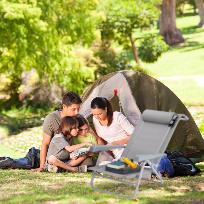Relaxdays Folding Lounge Chair with Headrest