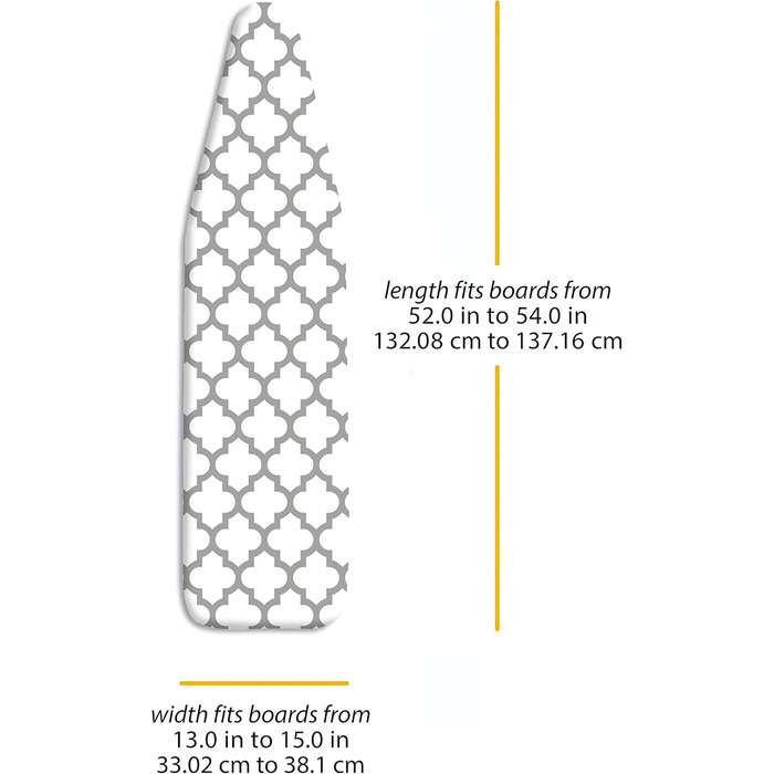 Покривало та мат для прасувальної дошки Whitmor Deluxe, Медальйон-Сірий, для прасування