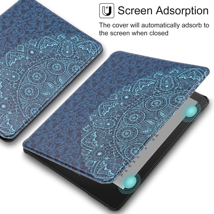 Чохол для Kindle 6' (11-го покоління) 2024/2022 (C2V2L3) - PU шкіра, захисний чохол з авто-сон/пробудження, Smart Cover, Löwenzahn (Блакитна квітка)