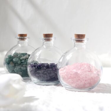 Magic Season Decorative Glass Bottle with Cork Stopper (260ml Potion Bottles / 6 Pieces)