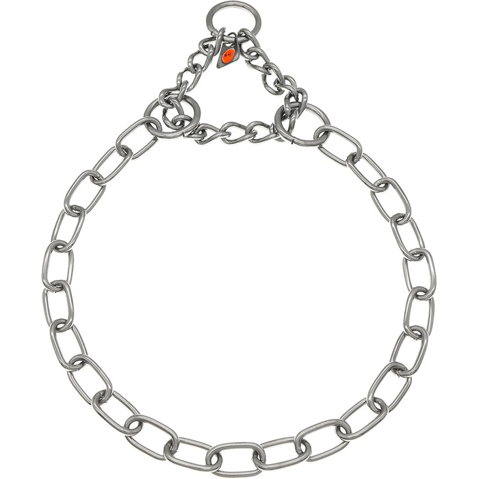 Нашийник для собак Sprenger з прохідною ланцюгом 3 мм, нержавіюча сталь, для коротко- та довгошерстих порід до 55 кг, сріблястий (45 см)