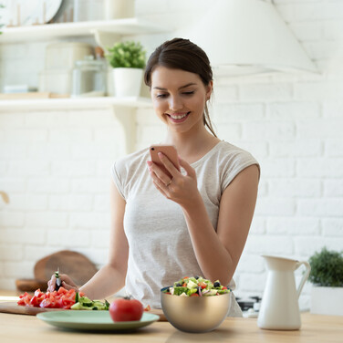 Relaxdays Two-tone stainless steel salad bowl