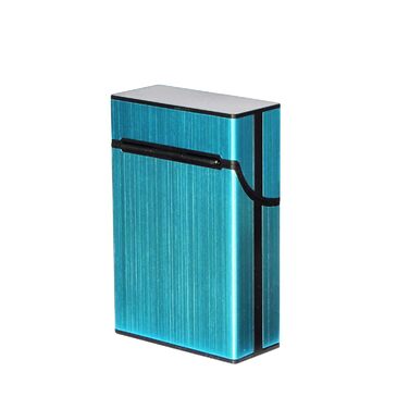 Елегантне тютюнотримач Edel: алюмінієва коробка для 20 сигарет з магнітною застібкою (Блакитний)