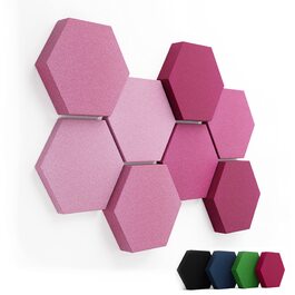 Акустичні панелі-поглиначі шуму гексагональні, 3D панелі для стін Green Shades / Magnolia Shades, набір 8 шт, виробництво ЄС
