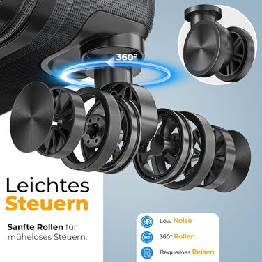 Чемодан KESSER® 120L з ABS-пластику з кодовим замком, вагами та органайзером | Валіза на колесах для подорожей та бізнесу, 55см