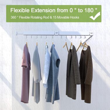 Настінна сушарка для білизни, розкладна, 3-секційна, біла. Максимальне навантаження 68 кг, 120 см (50 дюймів у складеному стані). Економія місця, ідеально для невеликих осель, білий колір.