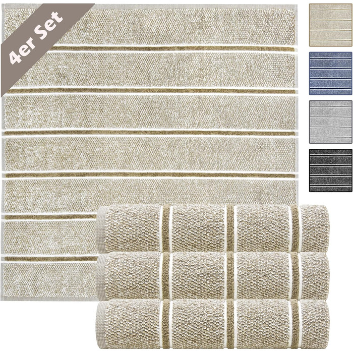 Lashuma Striped Towels 50x50 cm for the Kitchen, Lucerne Kitchen Towels Beige