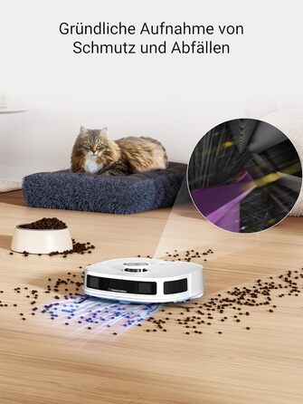 Робот-пилосос Eureka J12 Ultra з функцією миття, самостійне порожнення, прання та сушка, потужність 5000Pa, обертова функція миття, Dual-LiDAR навігація, 3D уникнення перешкод