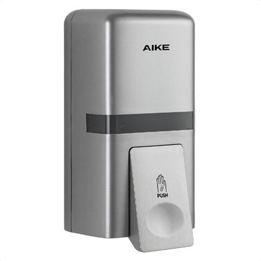 Диспенсер для мила настінний AIKE AK1008 800 мл, без свердління, пластиковий, срібний - для громадських місць