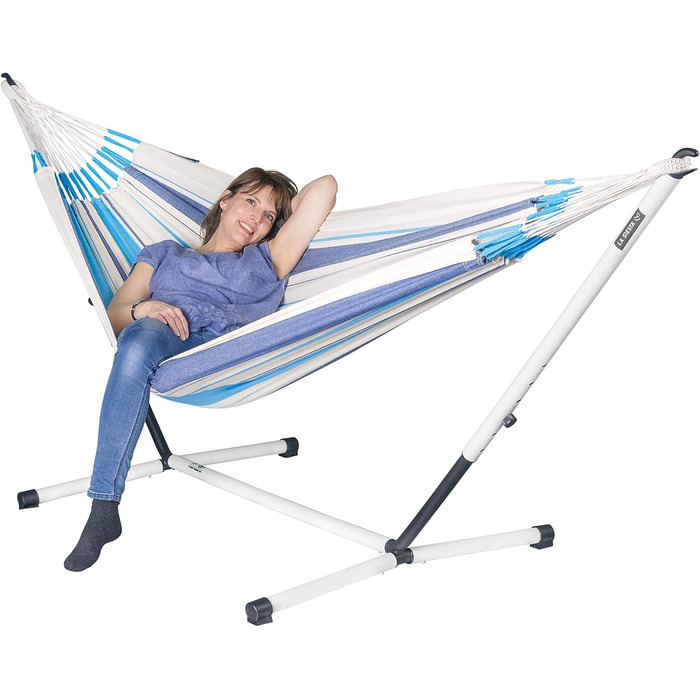 LA SIESTA Nautico Cool Grey - Powder-coated steel hammock stand for single hammocks