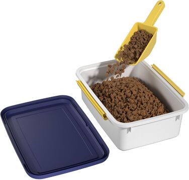 Cetomo Airtight Dog Food Container with Wheels - 10L & 32L Capacity - White