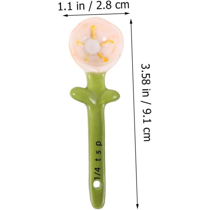 Garneck 2 Sets Back Spoon Measuring Spoon Measuring Figure Measuring Spoon Porcelain Salt Spoon Coffee Measuring Spoon Kitchen Helper Cactus Measuring Cup Ceramic
