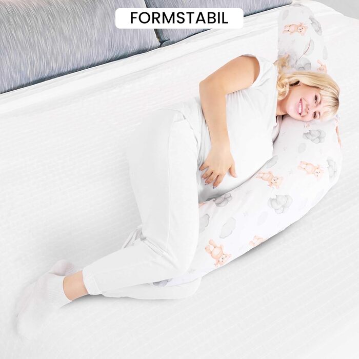 Подушка для вагітних Amilian 170 см XXL – подушка для сну на боці – подушка для годування – Body Pillow (балон)