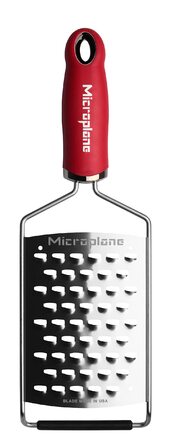 Терка Microplane Grob червона для сиру, імбиру, кокосу, хріну – нержавіюча сталь, Made in USA