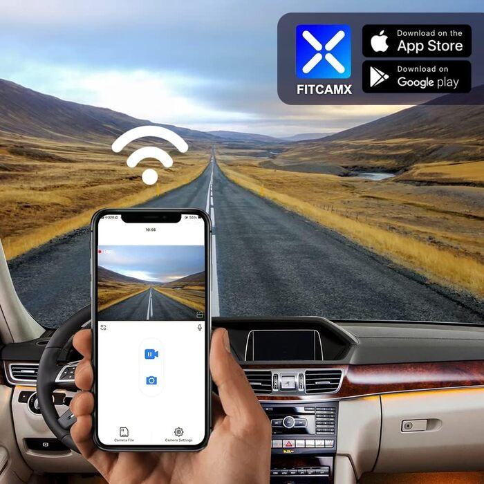 Відеореєстратор Fitcamx для Mercedes-Benz E-Class (W212, 2010-2016) 4K WiFi з картою 64GB